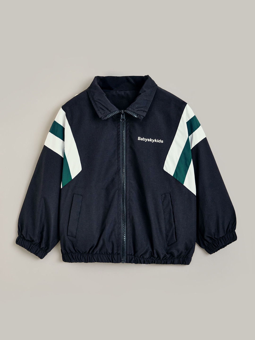 Hopscotch Boys Black Polyester Printed Jackets