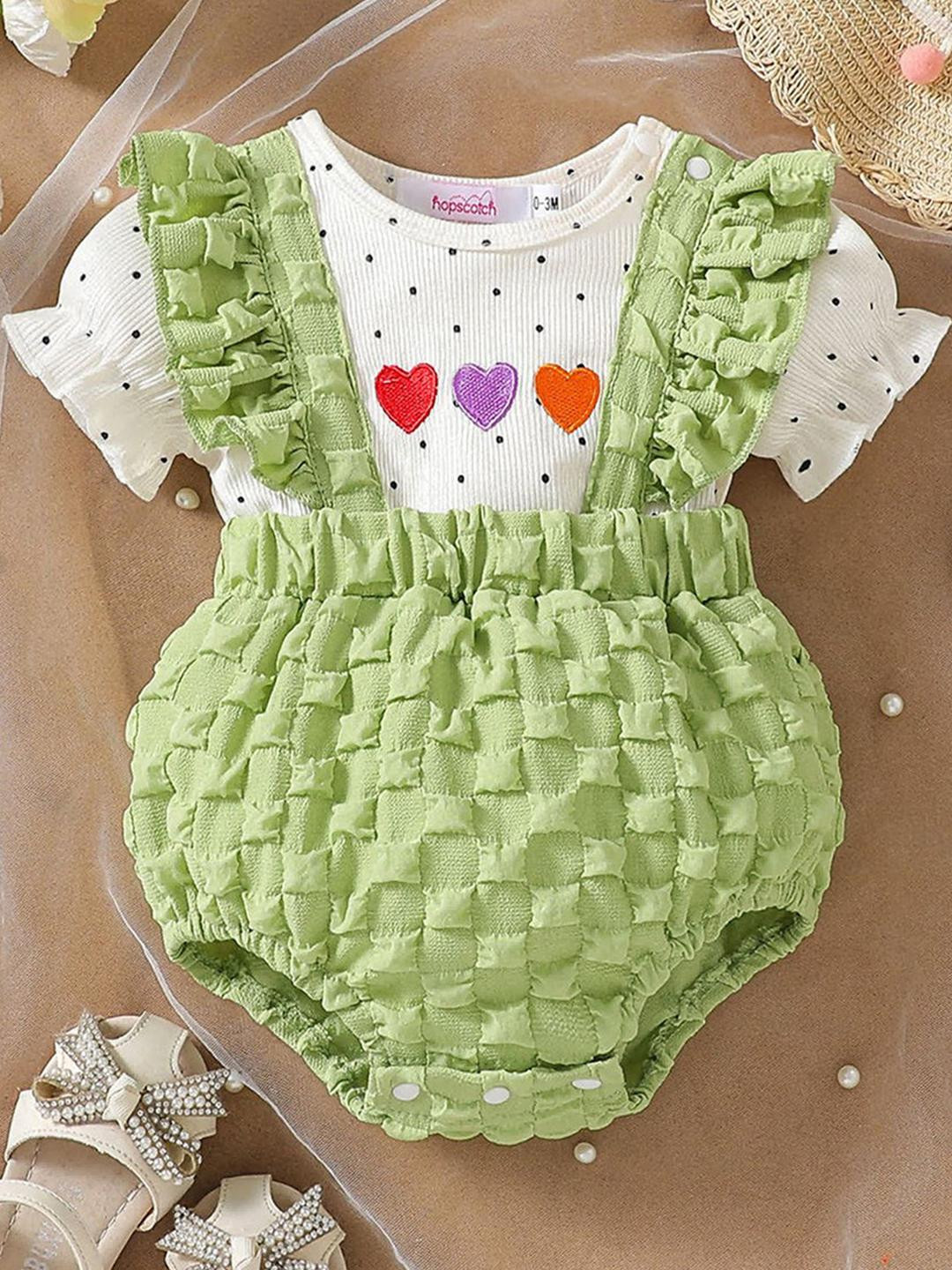 Hopscotch Heart Embroidered Onesie