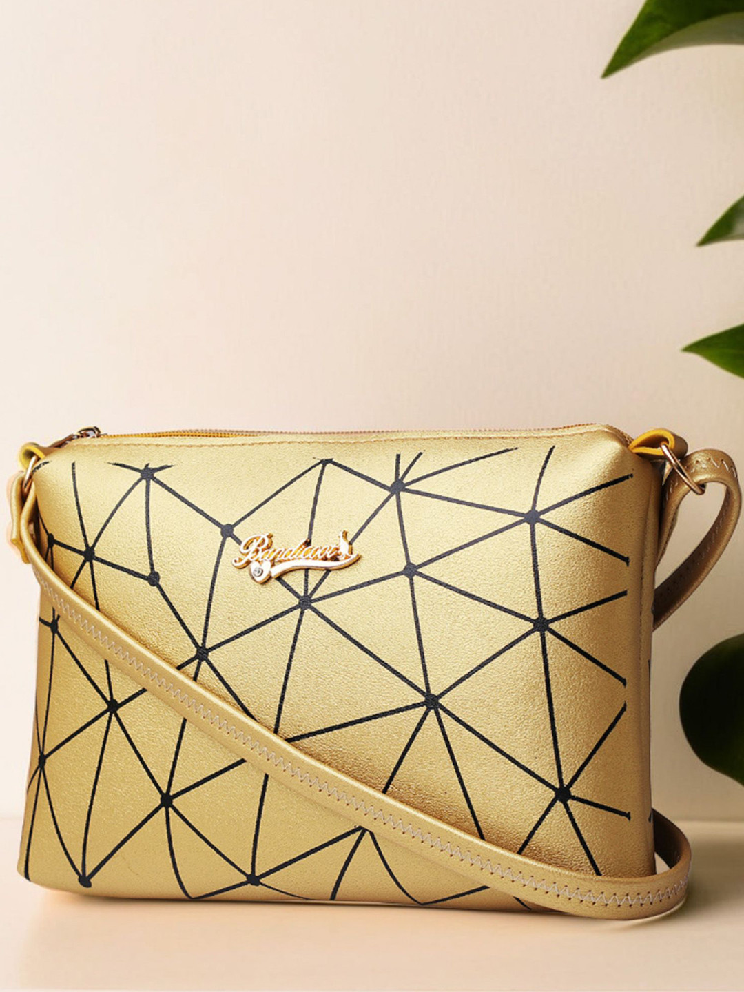 BANDICOOT Brand Logo Printed Swagger Sling Bag with Cut Work