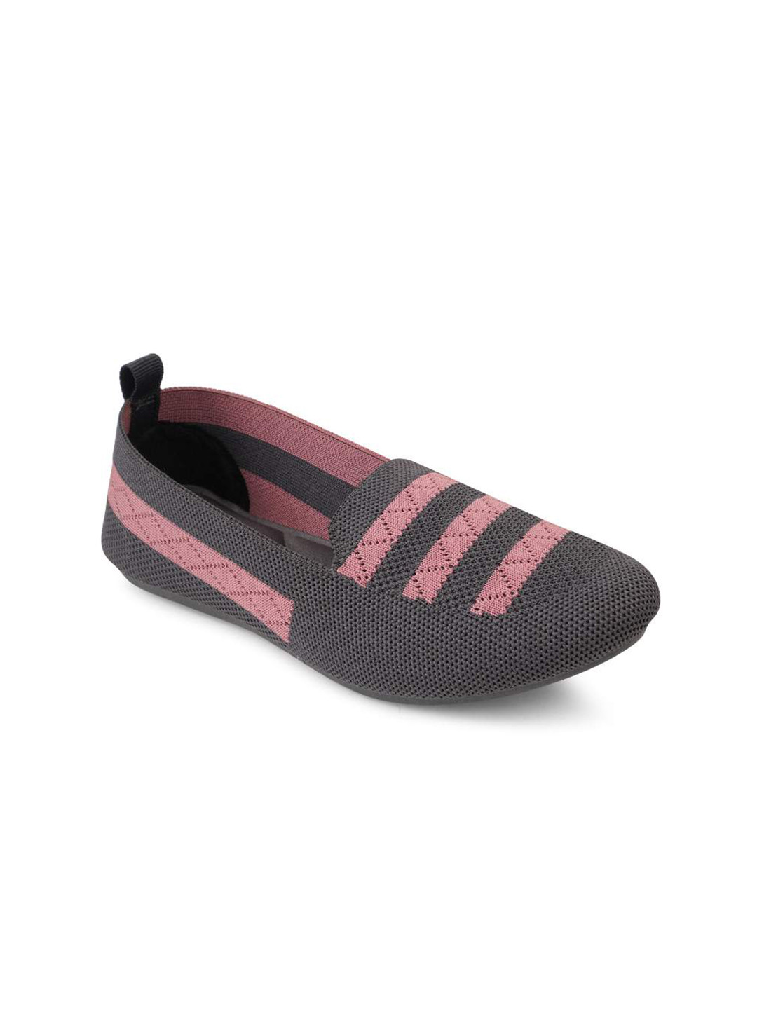 CAFONE Footwear Women Grey Melange Synthetic Embellished Ballerinas