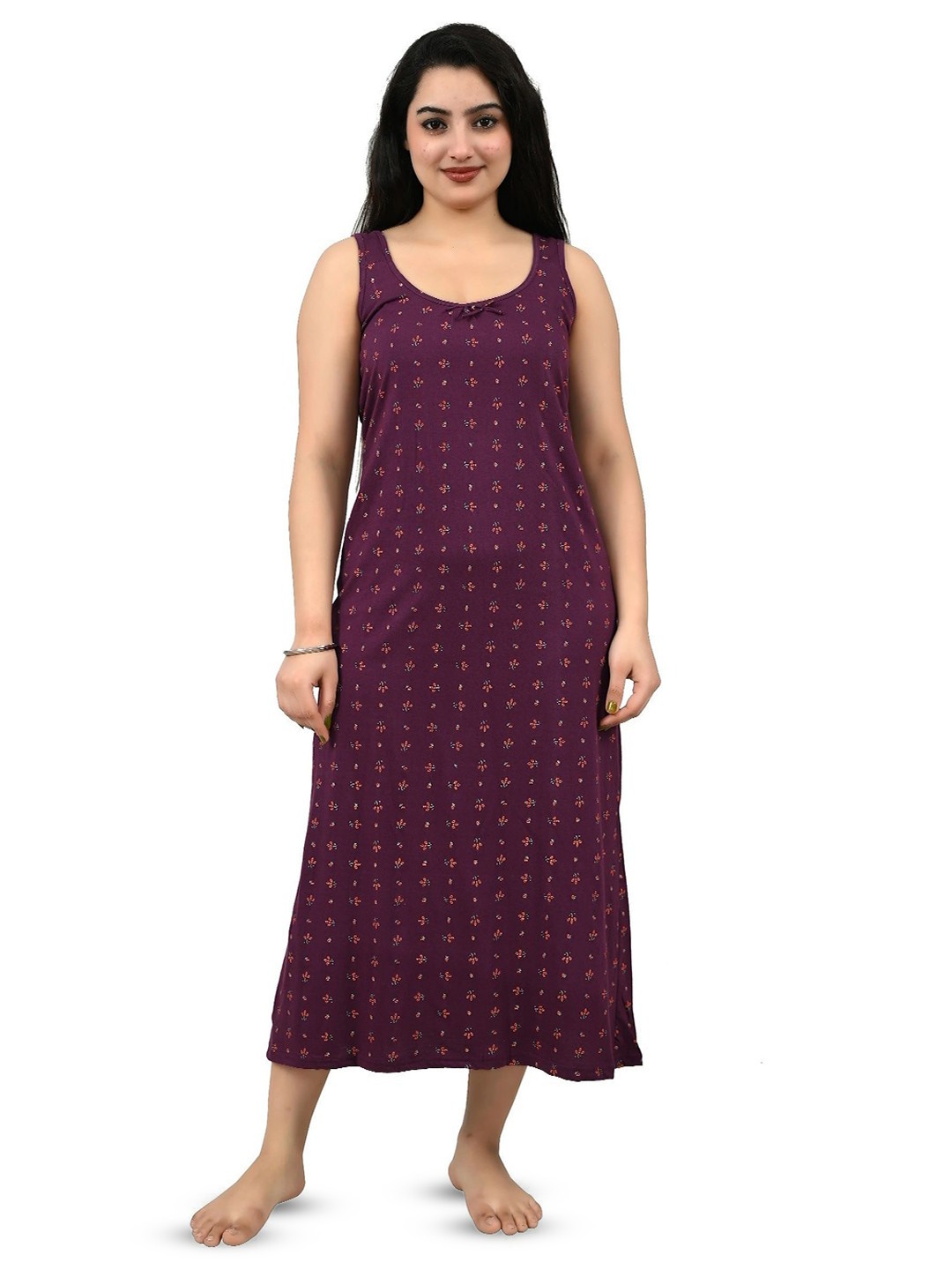 MIAVII CREATION Floral Printed Maxi Nightdress