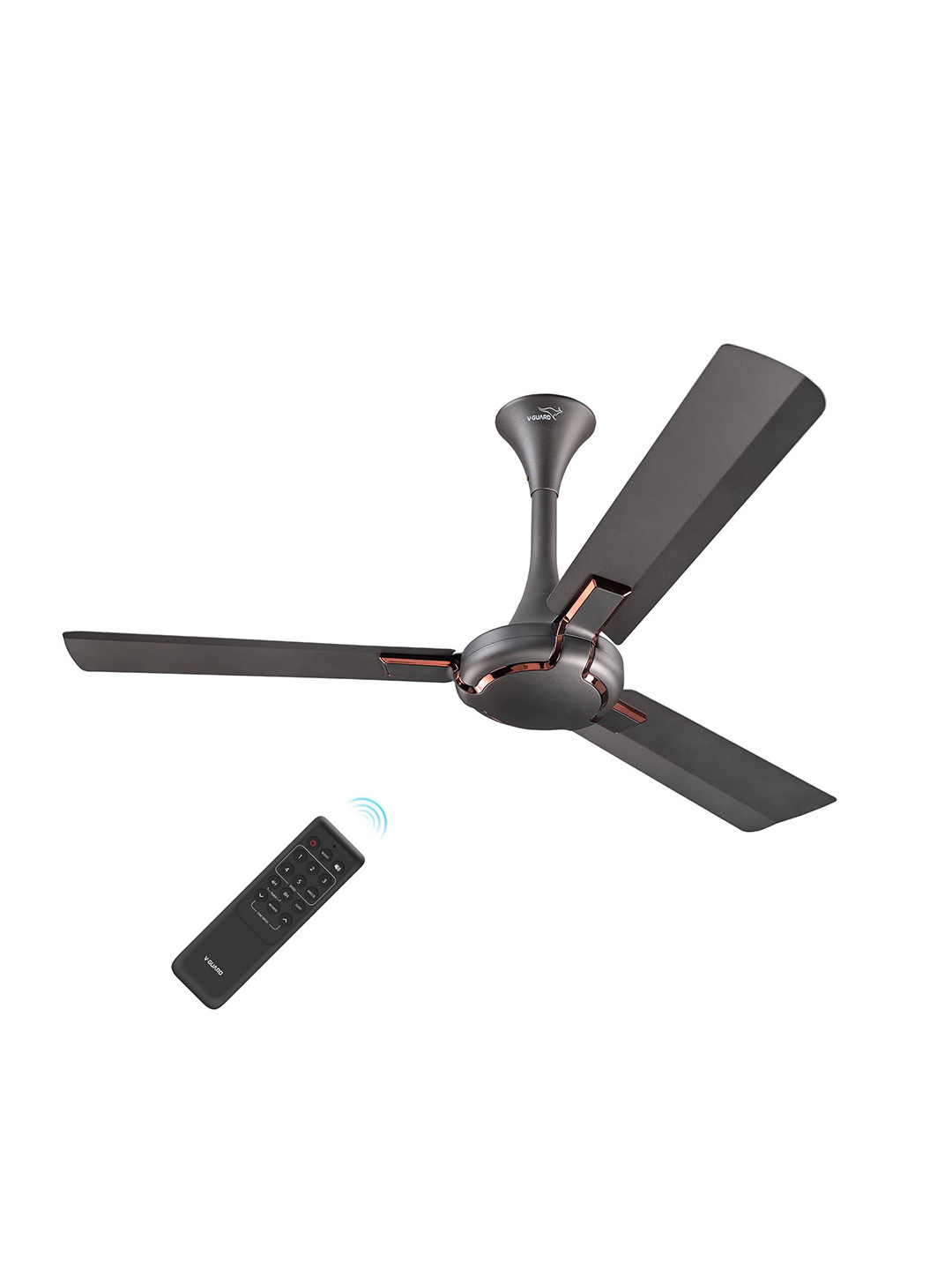 V-Guard Choco Brown Remote Controlled 3 Blades Ceiling Fan