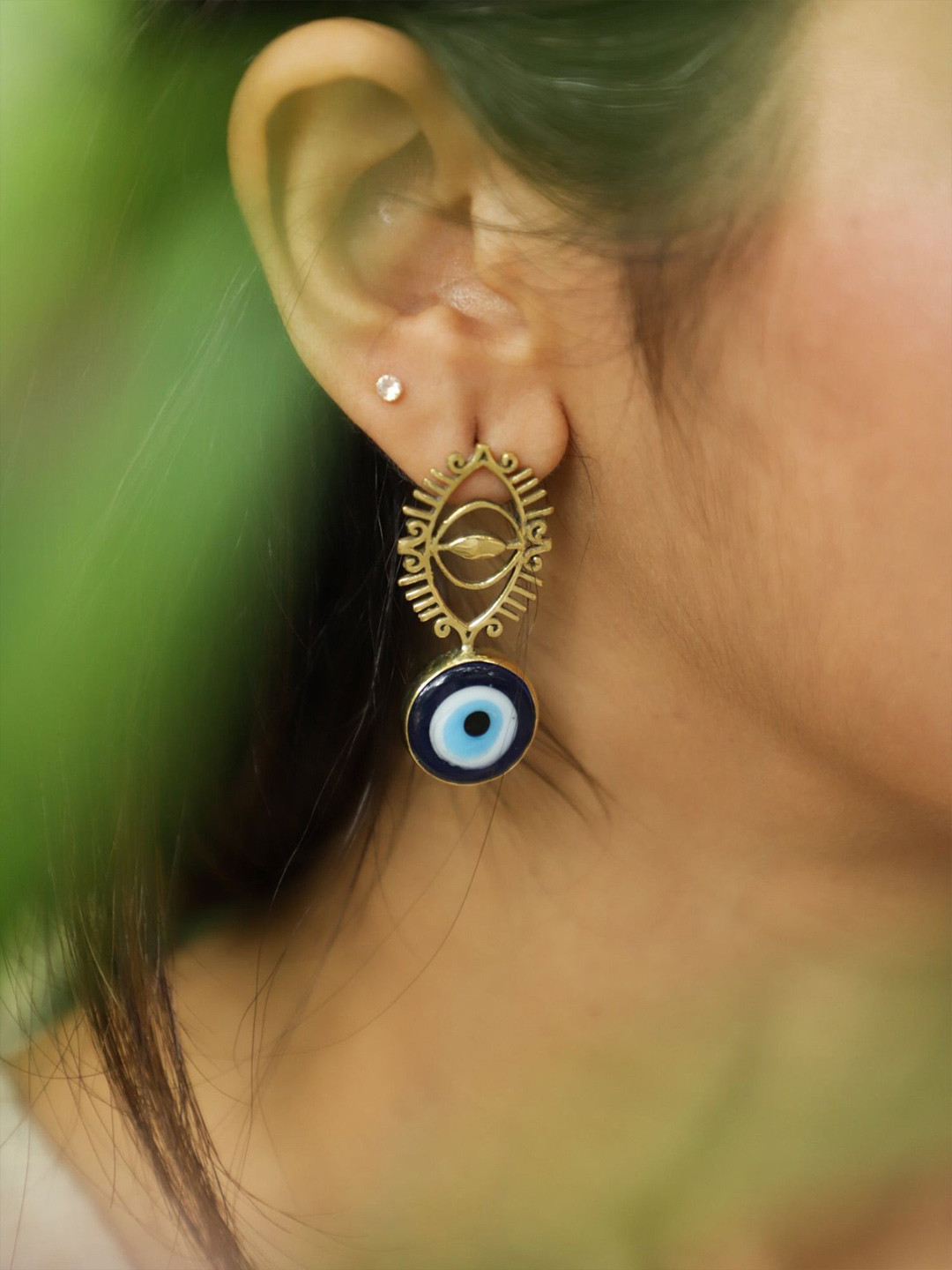 Soul Works Gold-Plated Contemporary Artificial Beaded Drop Earrings