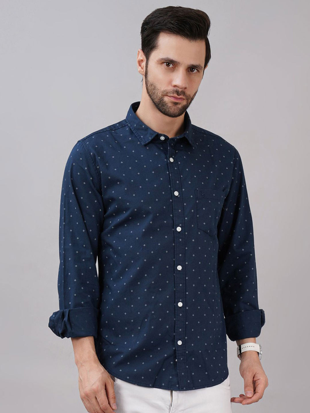 Sand Dunes Men Conversational Printed Spread Collar Casual Shirt