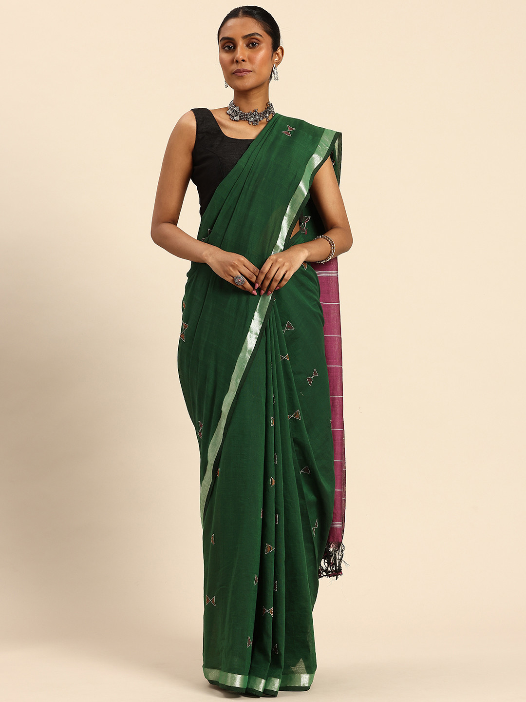 ArtEastri Kantha Work Pure Cotton Saree