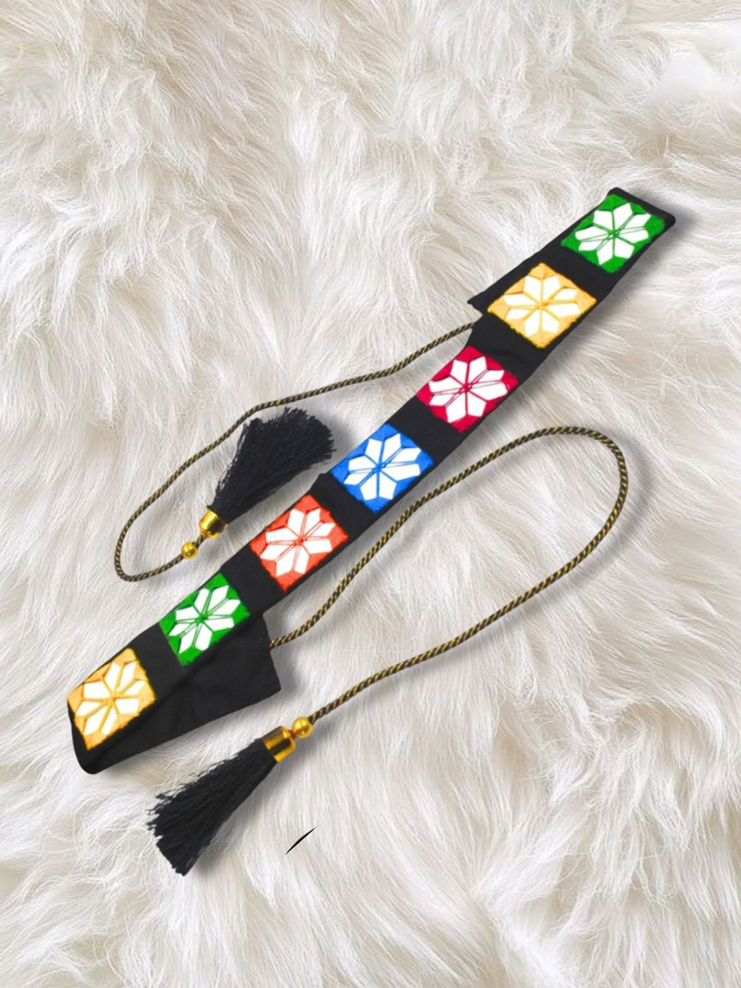 Niddleman Mirror Work Embellished Waist Chain Saree Accessories