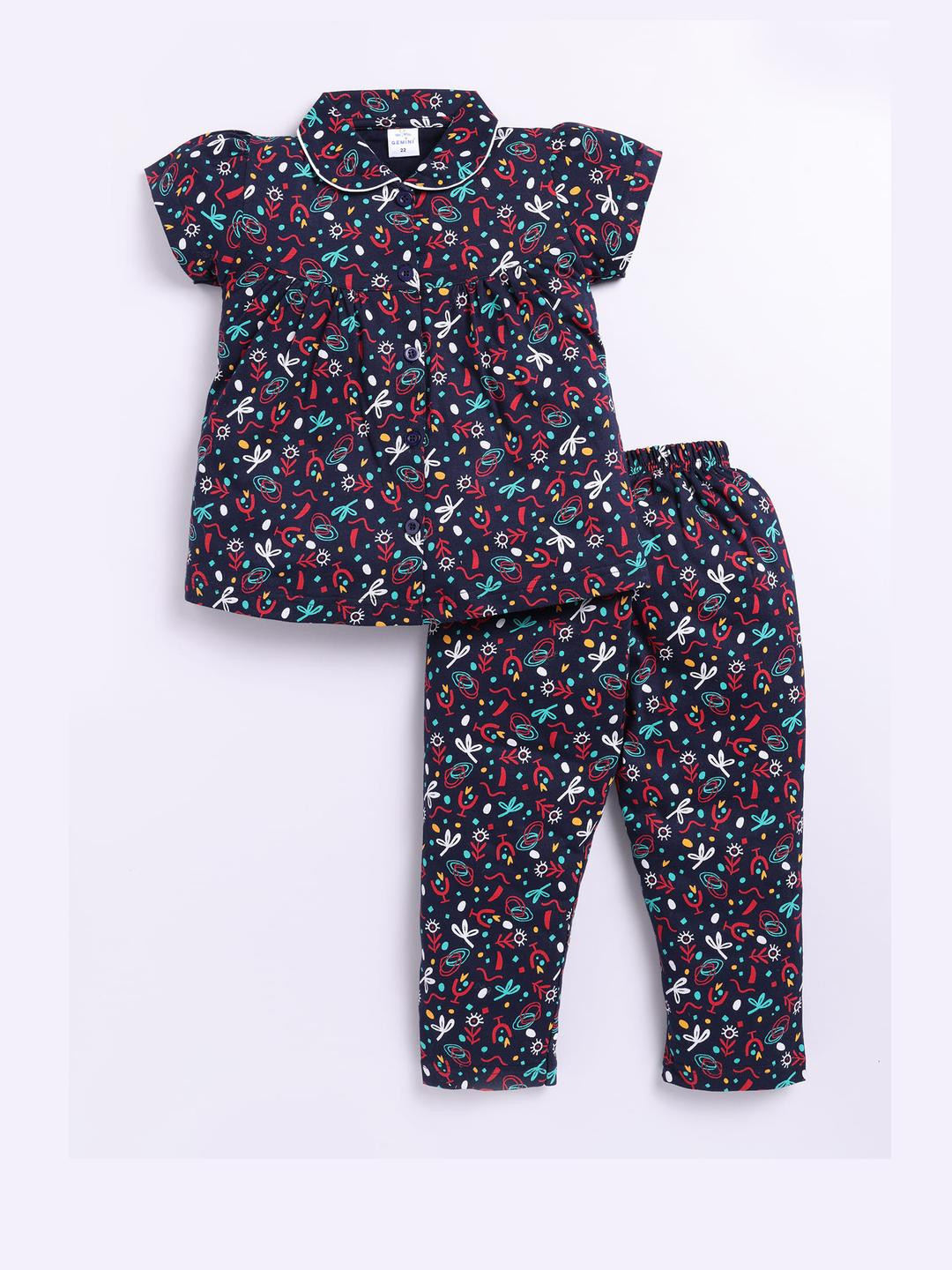 GEMINI Girls Printed Night suit