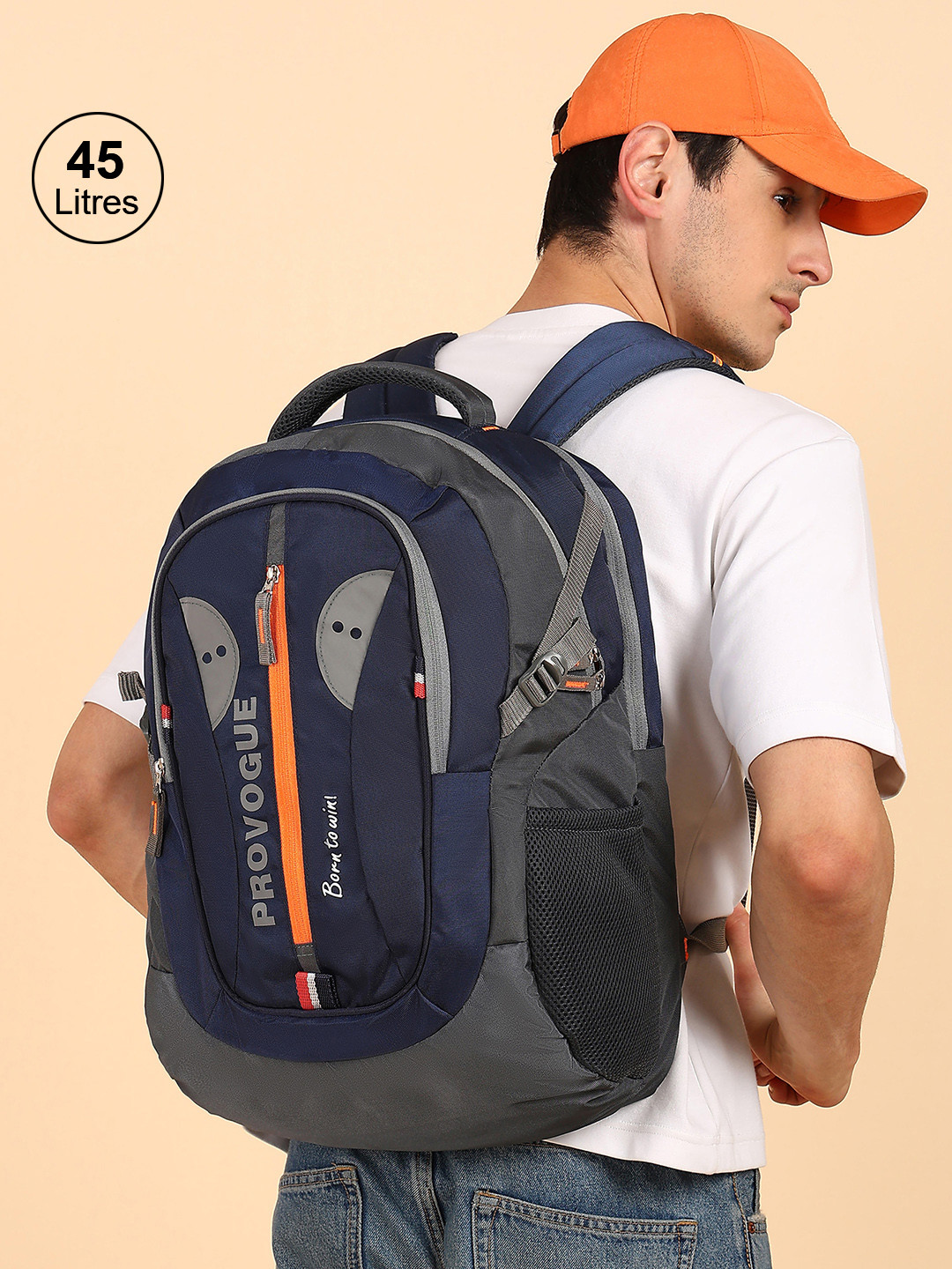 Provogue Colourblocked Backpack with Reflective Strip 45 L