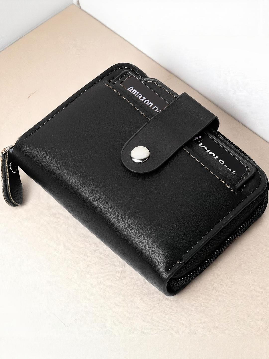 Roadster Men Solid Black Cardholder Wallet