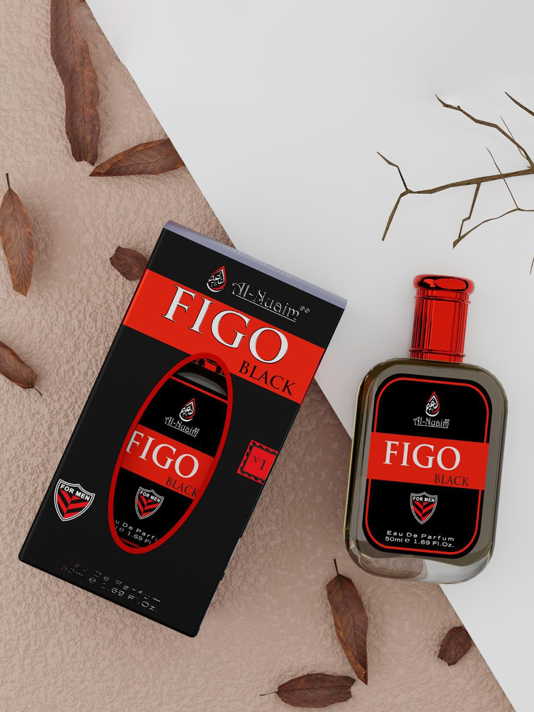 Al-Nuaim Set Of 2 Figo Black Long Lasting Eau De Parfum- 50 ml Each