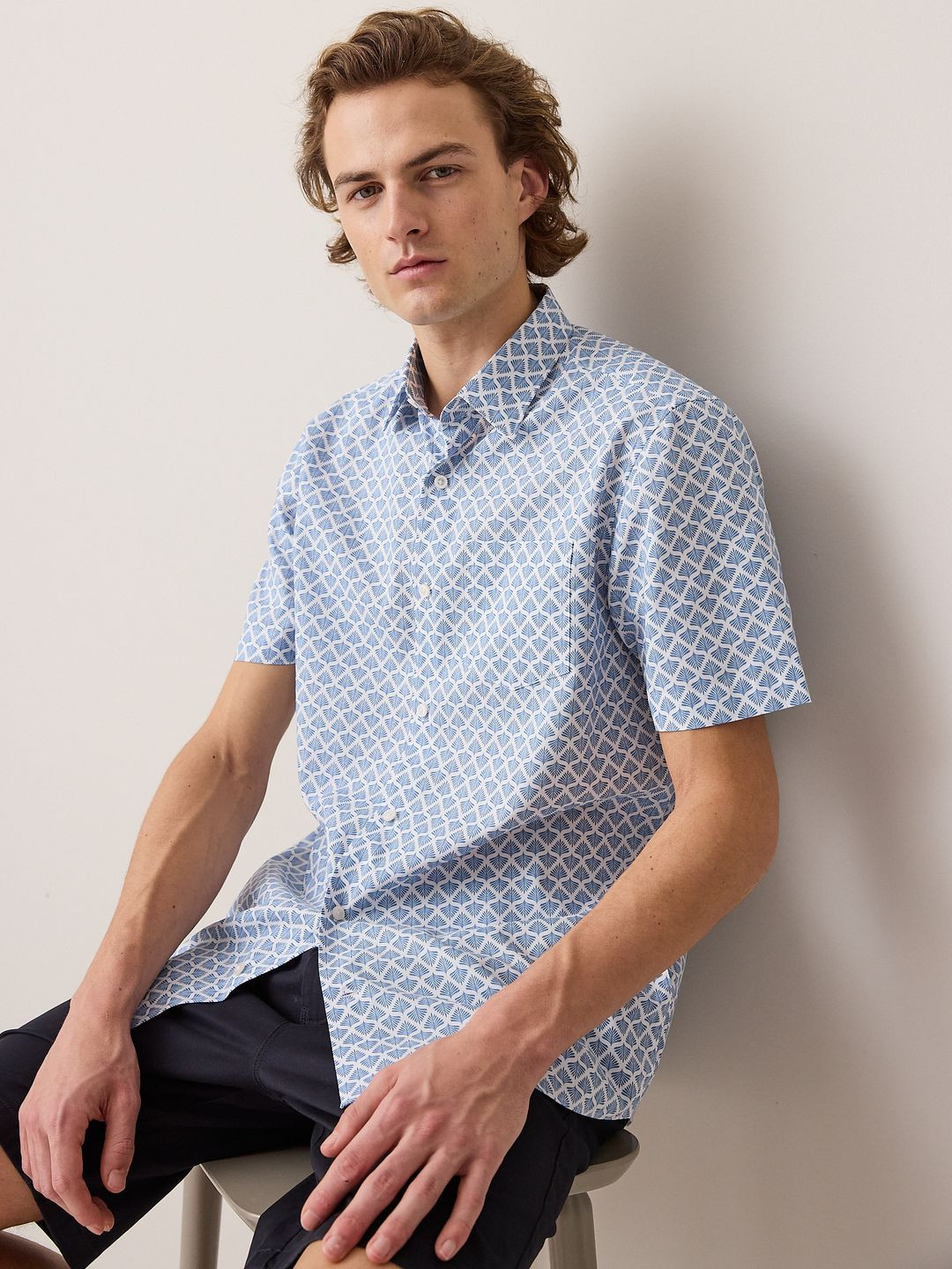 NEXT Easy Iron Printed Casual Shirt