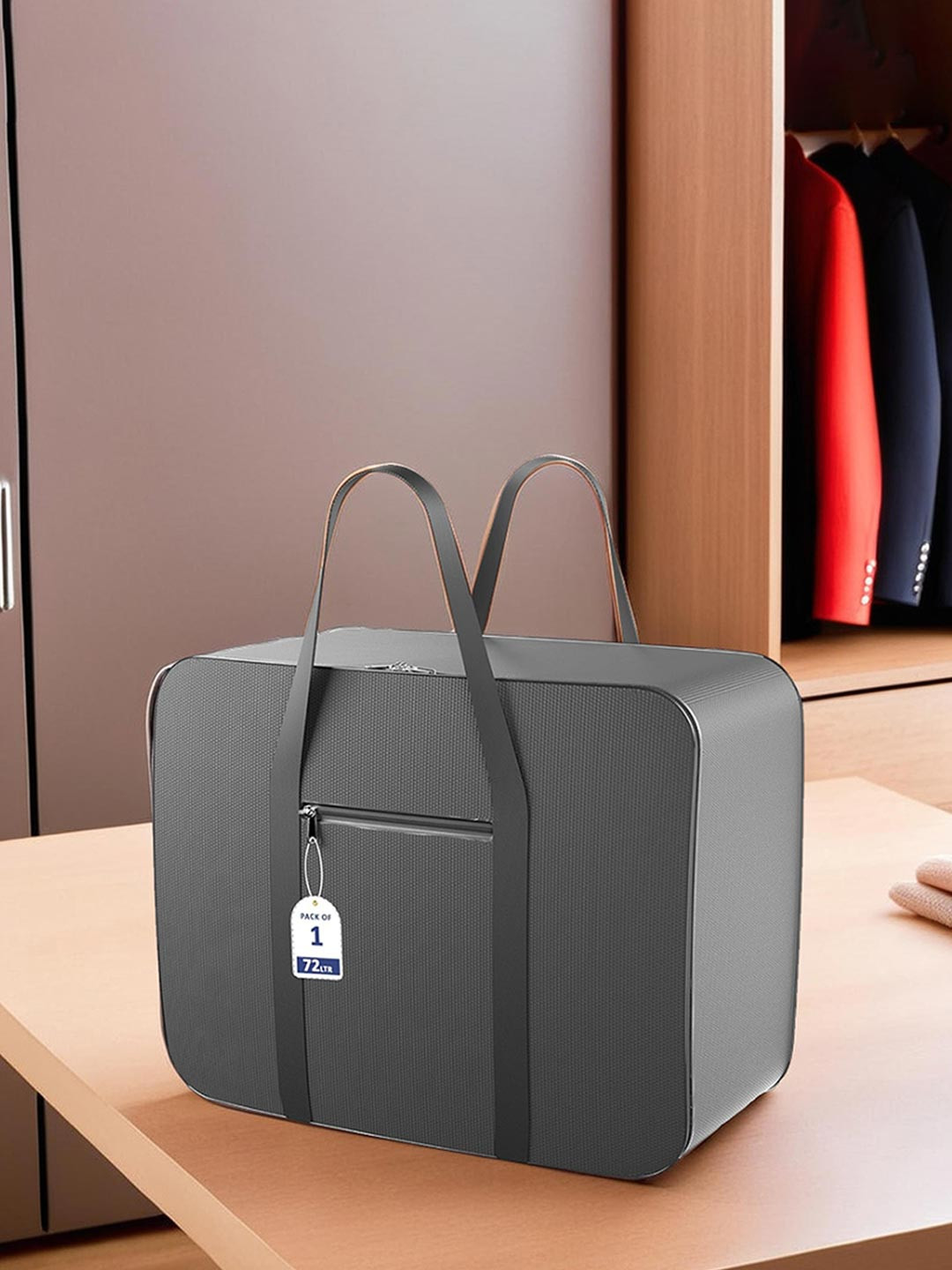 Kuber Industries Grey Moisture Proof Storage Bag