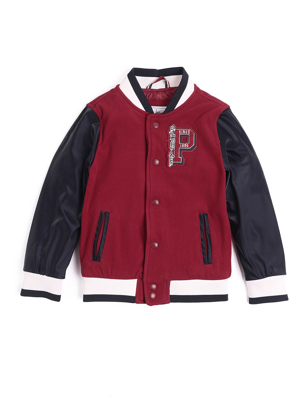 U.S. Polo Assn. Kids Boys Colourblocked Varsity Jacket