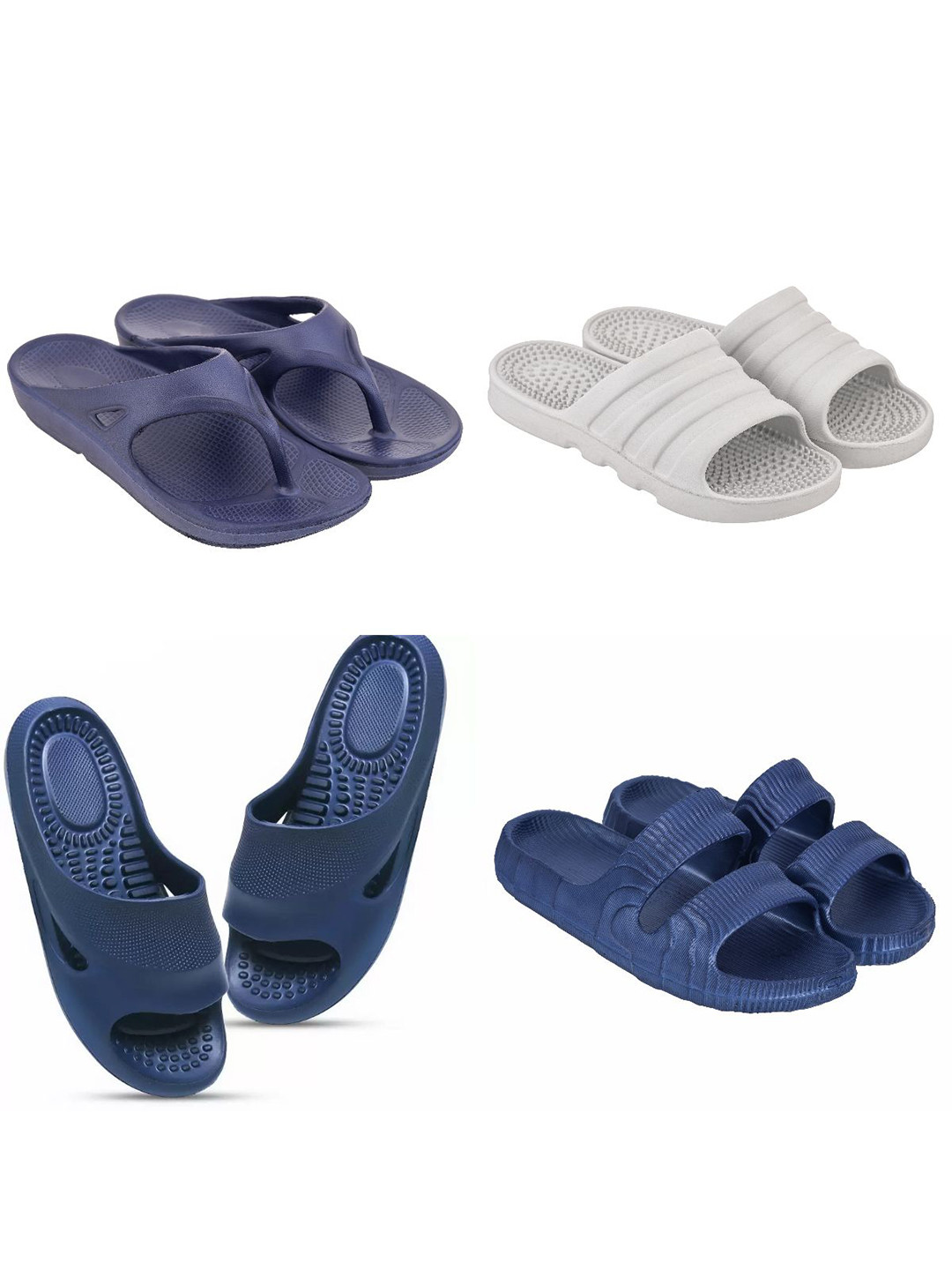 Feel alive Men Pack Of 4 Ultra-Comfortable Lightweight EVA Flip Flops