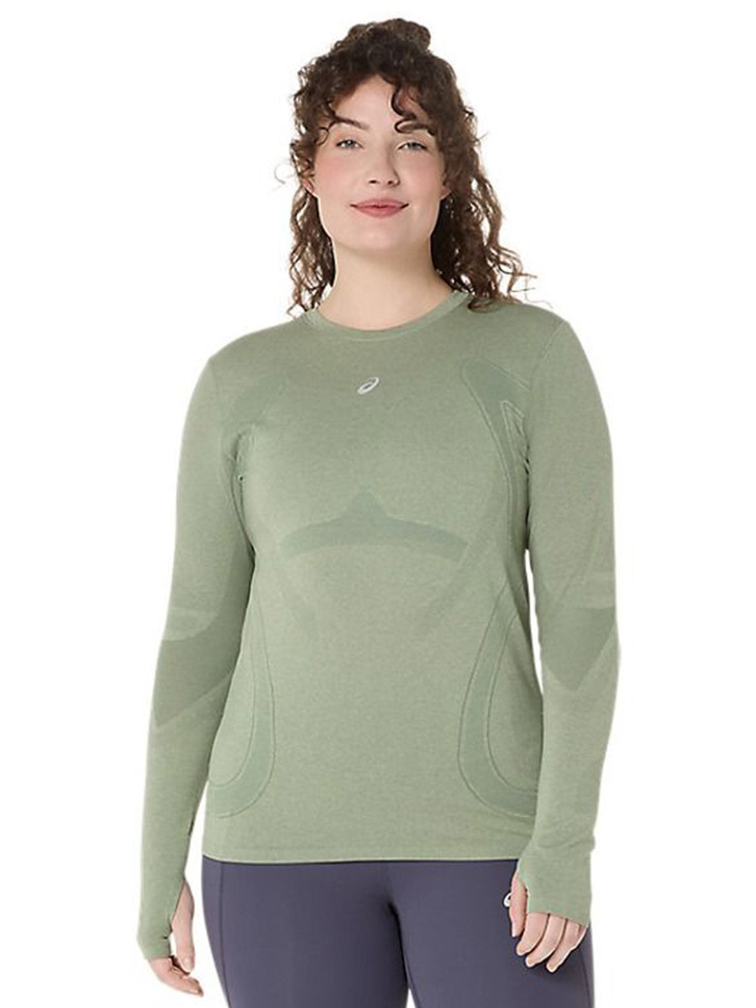 ASICS ROAD SEAMLESS LS Slim Fit Thumbhole Round Neck T-shirt