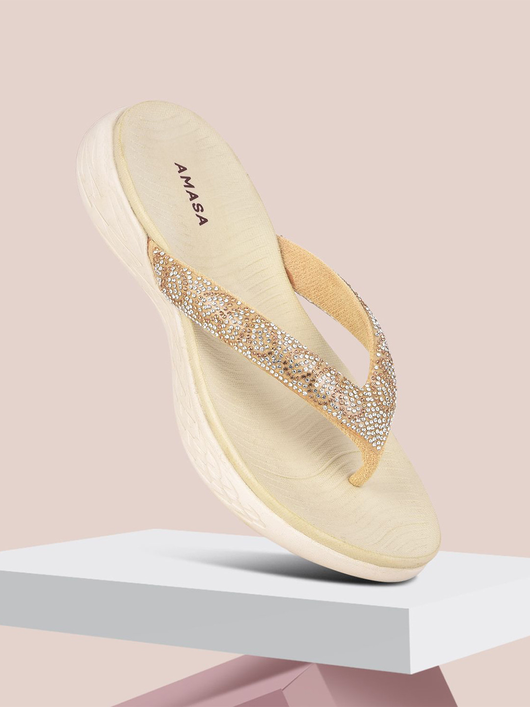 AMASA Embellished One Toe Flats