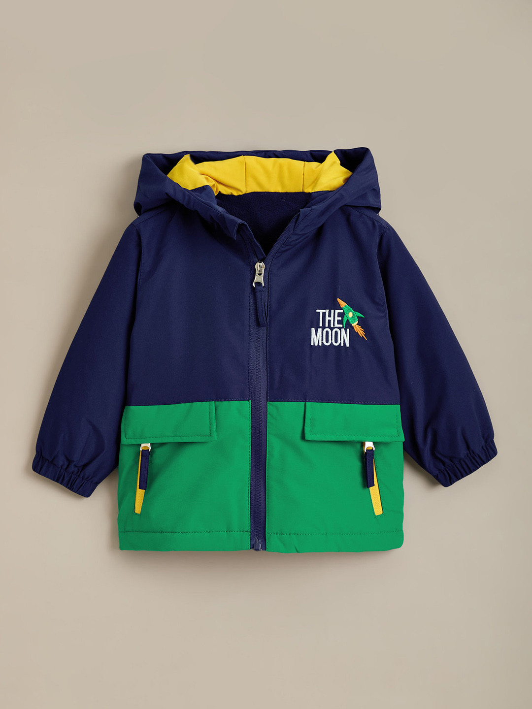 Hopscotch Boys Navy Blue Polyester Colourblocked Jackets