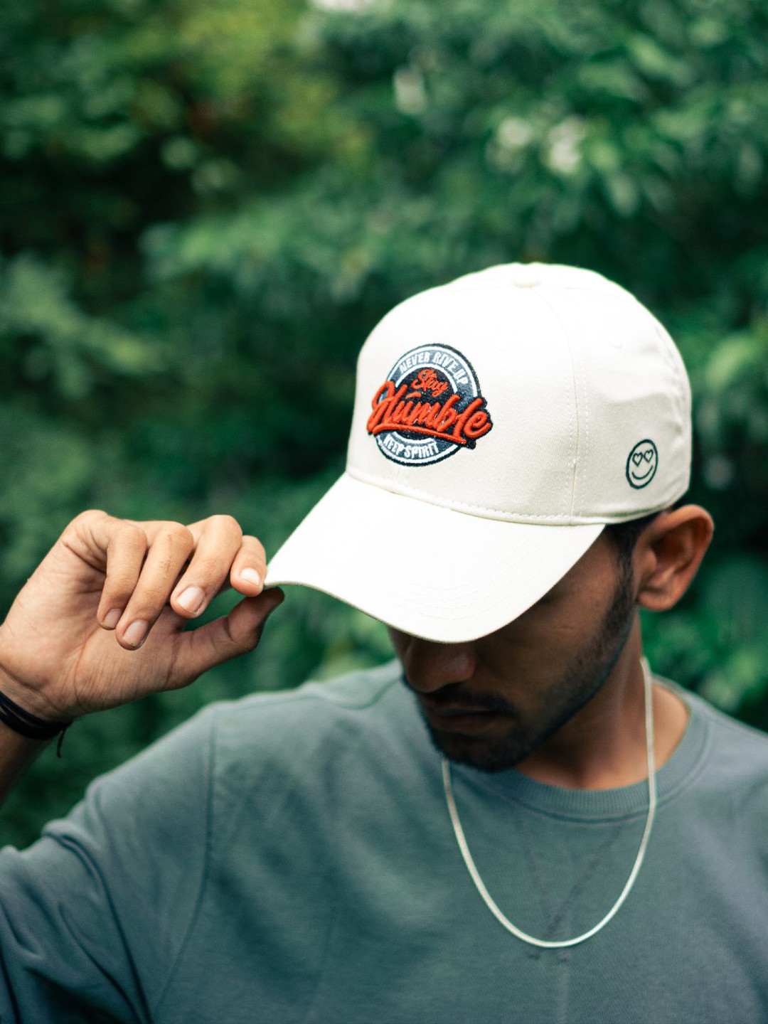 DROOP Men 3D Embroidered Cotton Baseball Cap With Snapback Closure