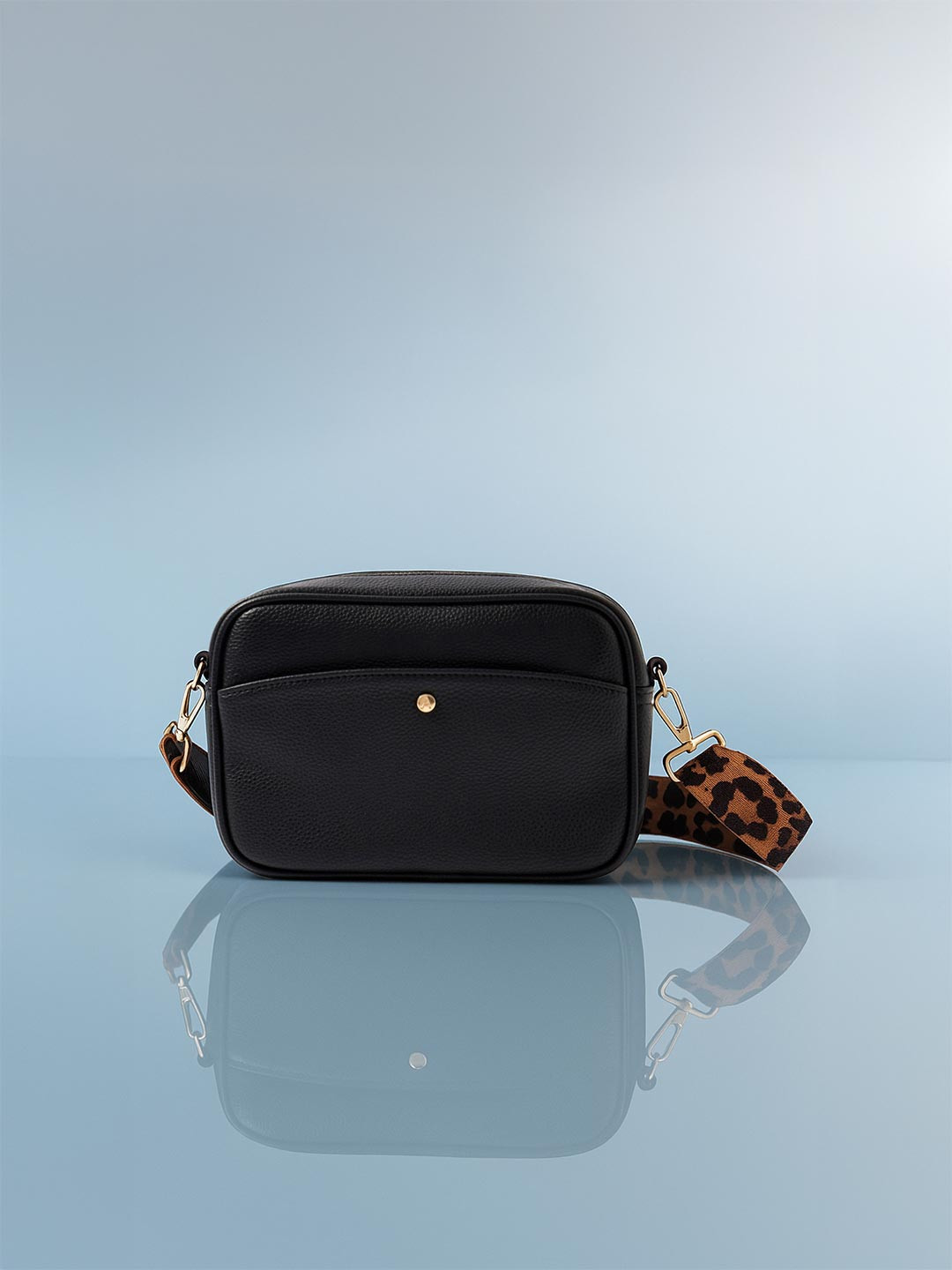 Accessorize London Women Faux Leather Webbing Strap Camera Sling Bag