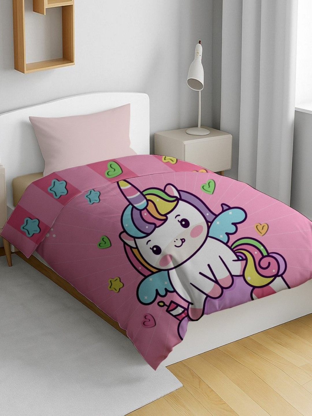 HOME PLUS STUDIOS Peach Cartoon Characters Printed Mild Winter 150 GSM Crib Size Dohar