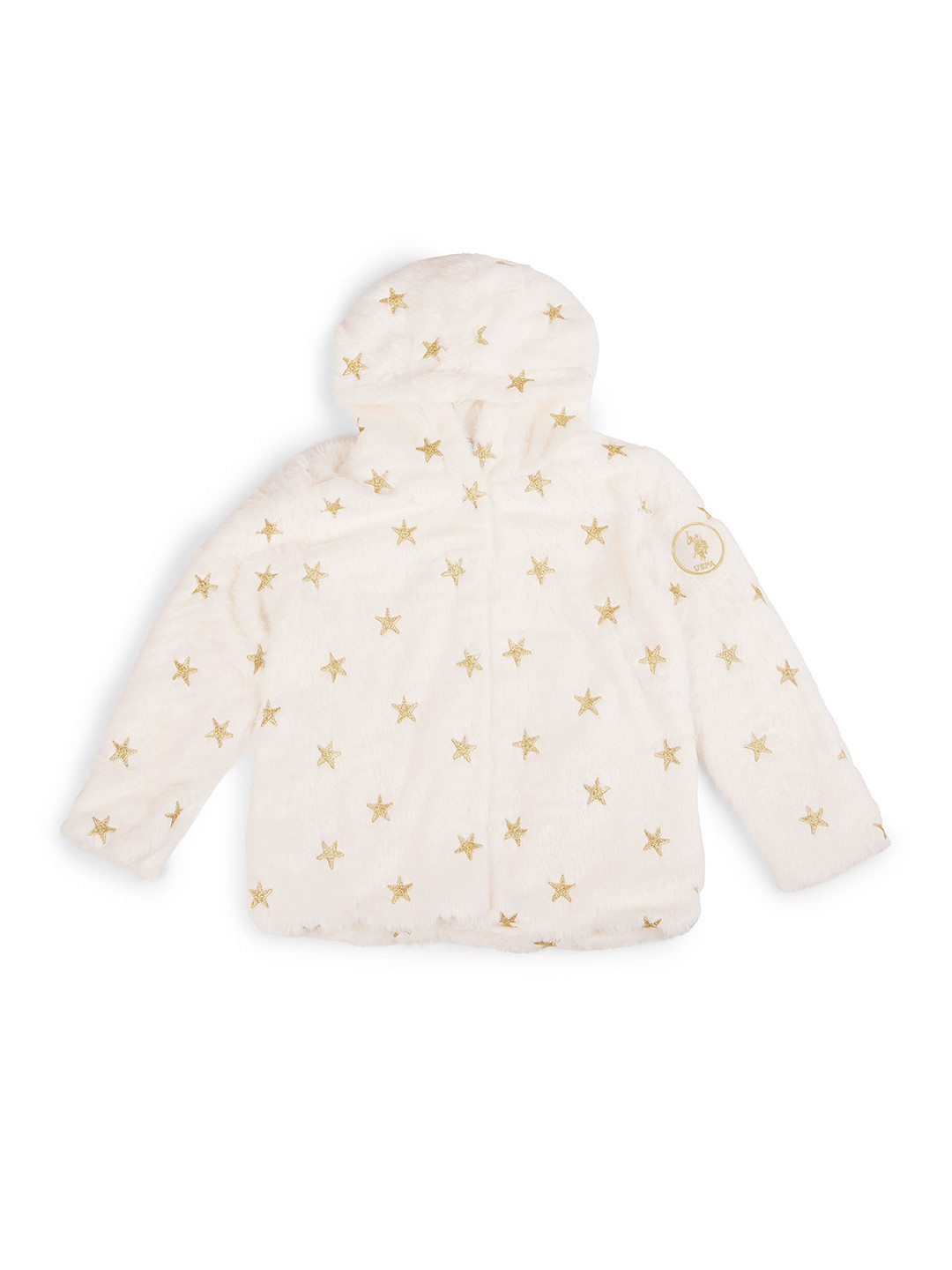U.S. Polo Assn. Kids Girls Embroidered Bomber Jacket With Faux Fur