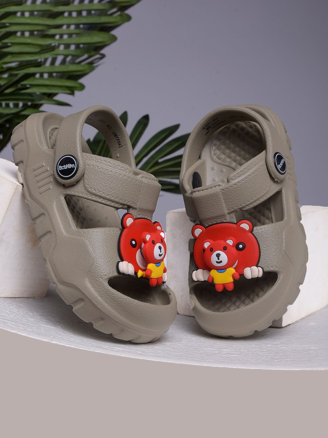 Action Plus Kids Beige Clogs Flip Flops