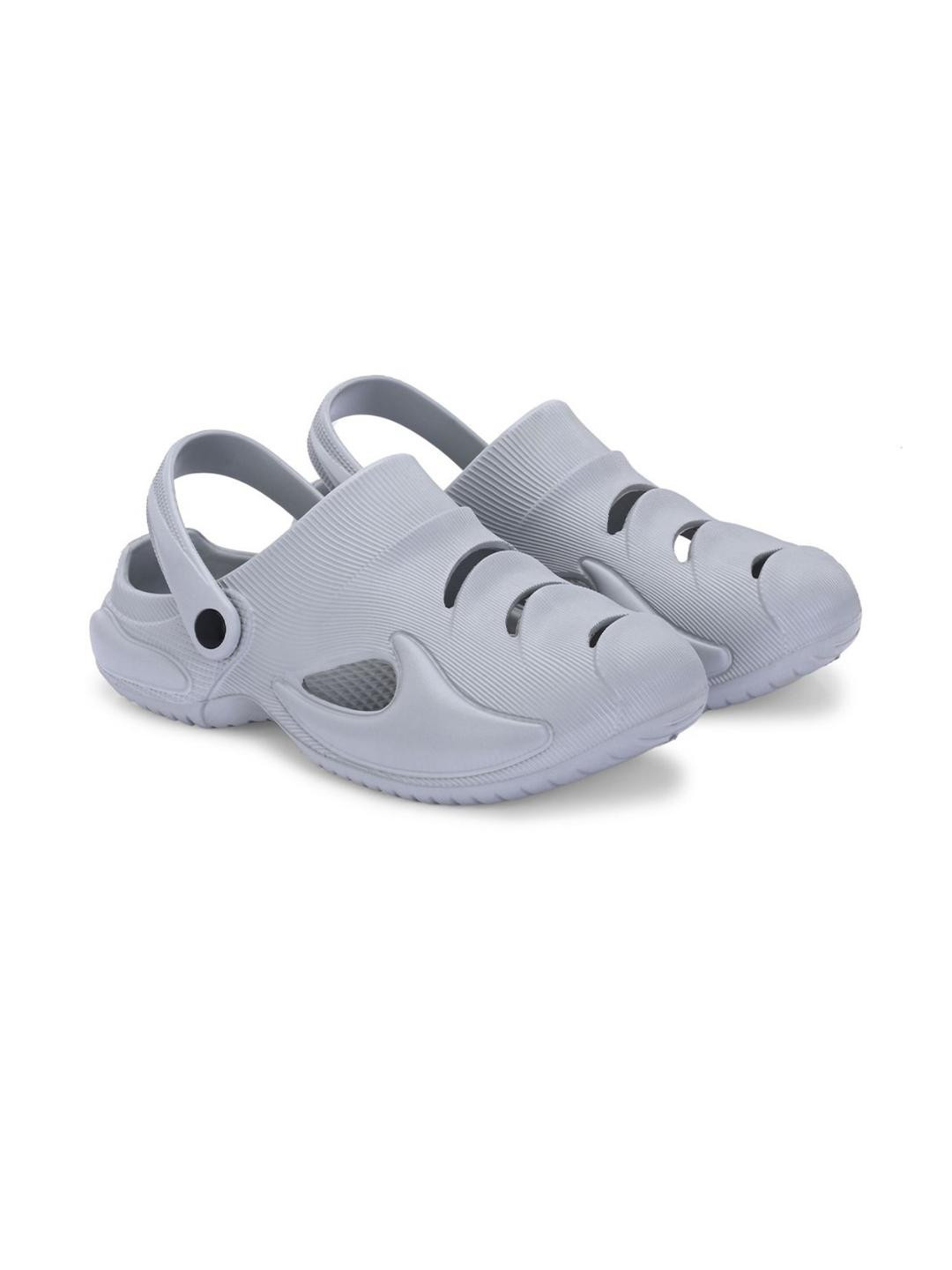 SZN Men Grey Slip-On Clogs Sandals
