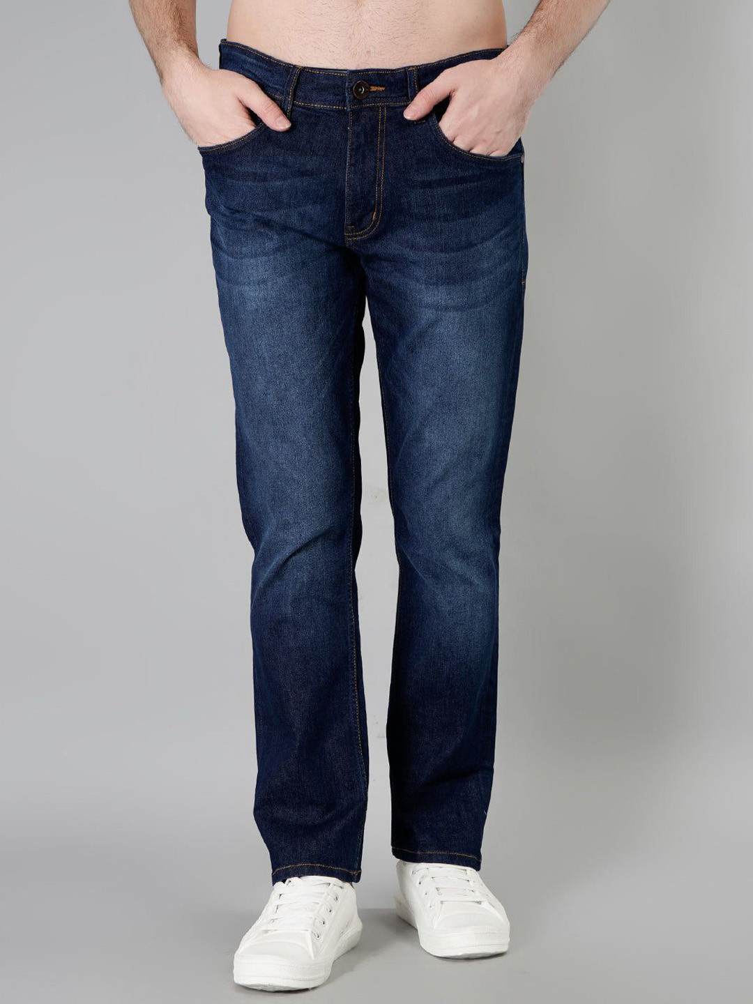 TIM PARIS Men Dark Indigo Parker Slim Straight Jeans