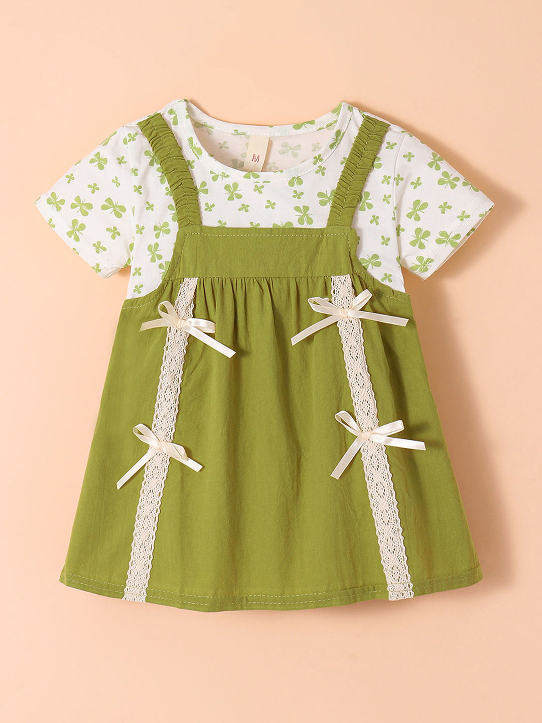 Hopscotch Unisex Kids Floral Lace Bow Detail Dress