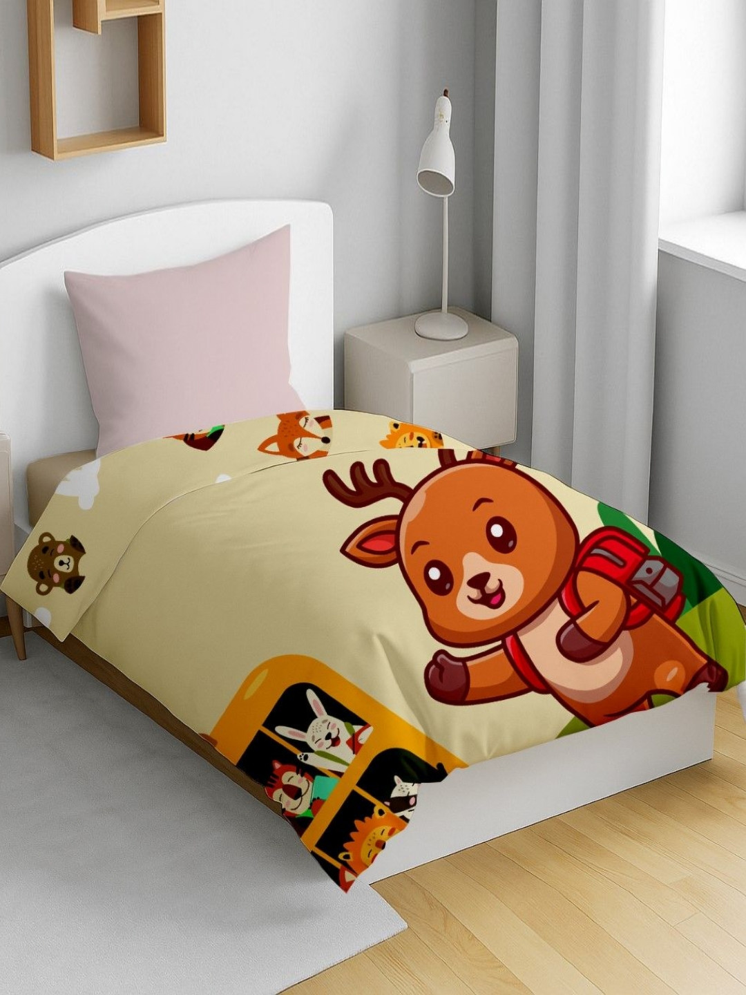 HOME PLUS STUDIOS Tan Cartoon Characters Mild Winter 150 GSM Breathable Single Bed Dohar