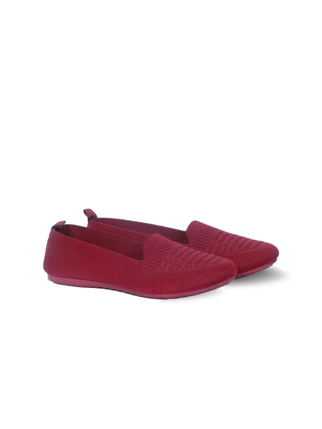 CAFONE Footwear Women Maroon Synthetic Embellished Ballerinas