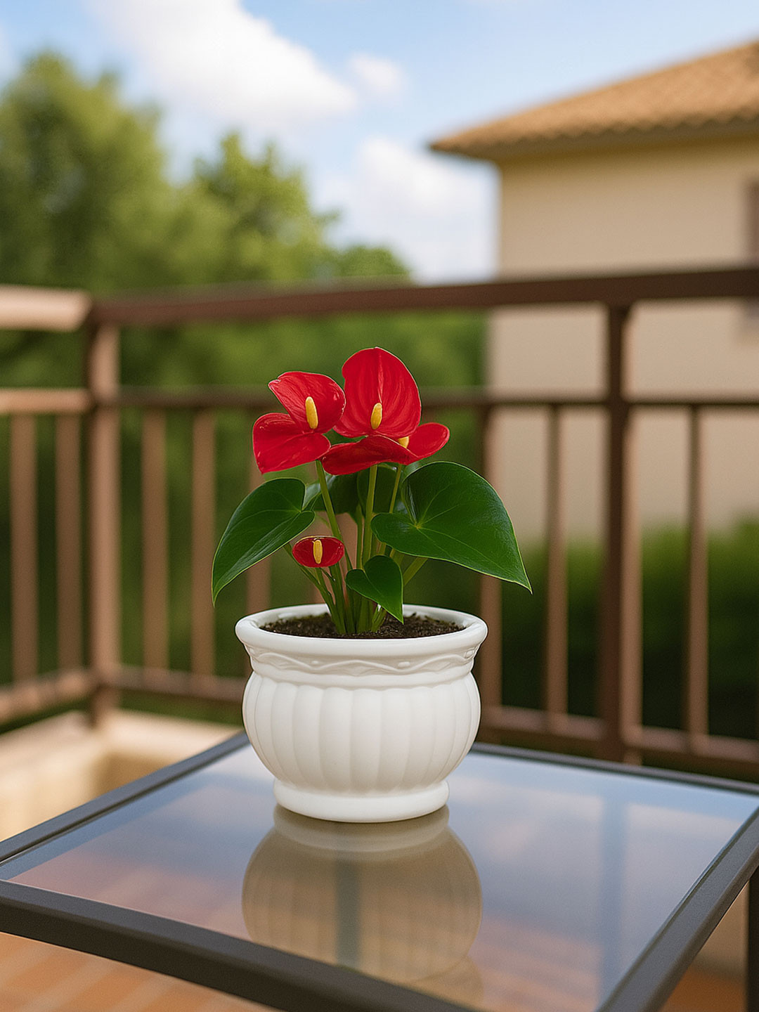 Kuber Industries White Textured Flower Pot Planter