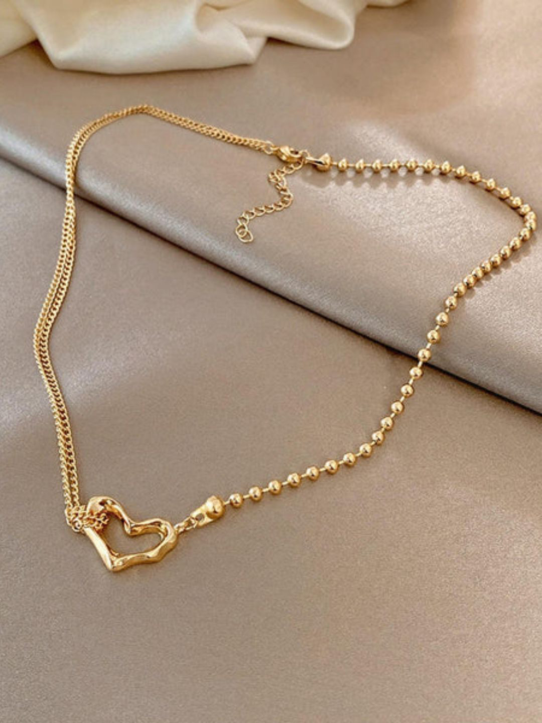FAB COUTURE Gold-Plated Stainless Steel Waterproof Minimal Lovers Link Necklace
