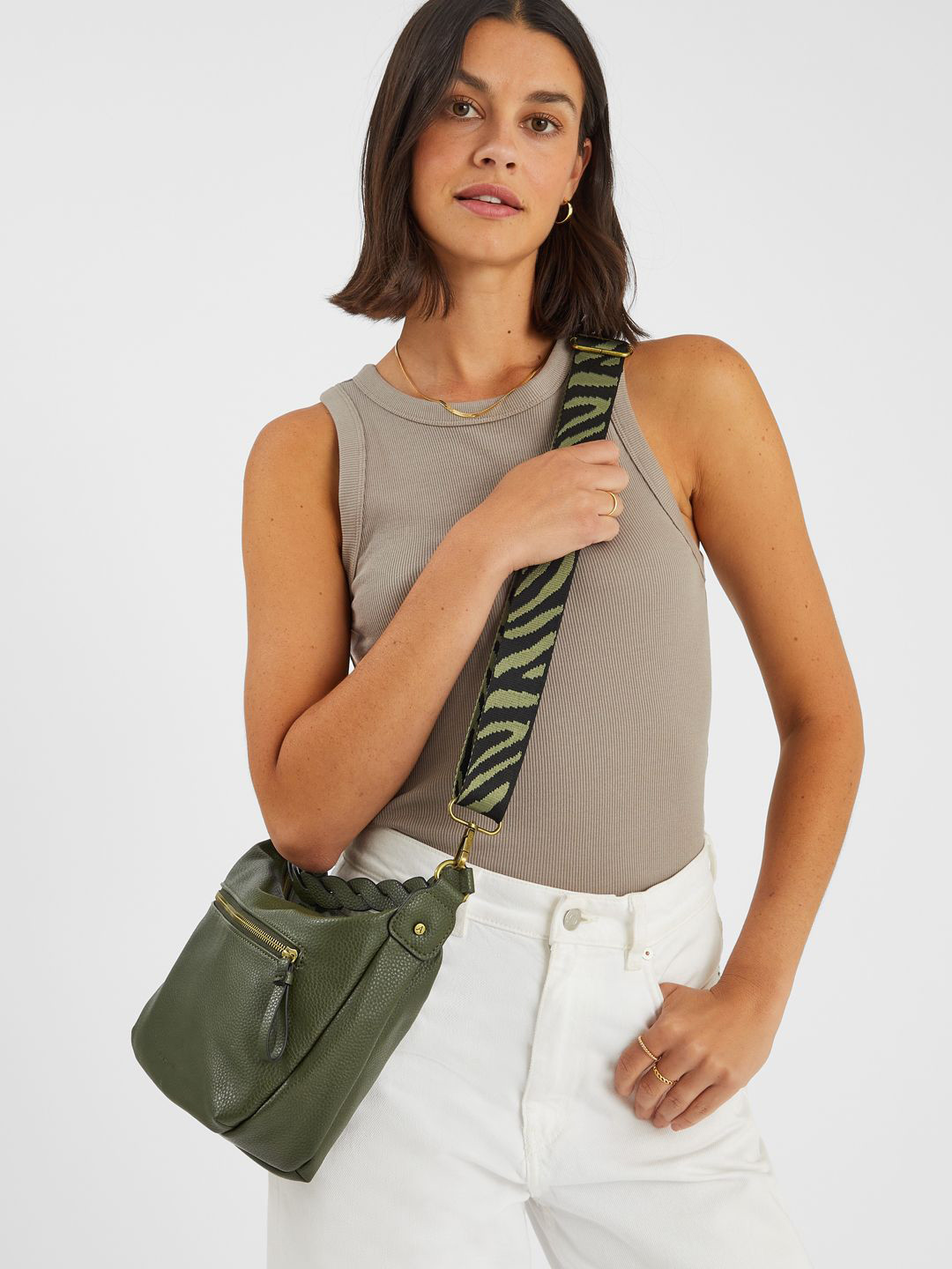Accessorize London Women's Braided Strap Sling Bag