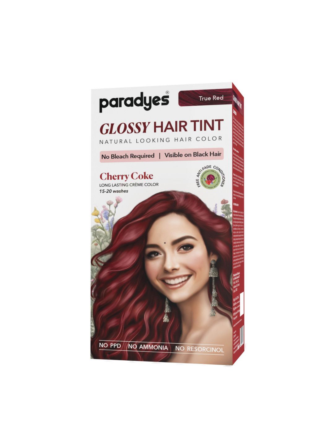 Paradyes Semi-Permanent Creme Glossy Tint Hair Color 160g- Cherry Coke- True Red