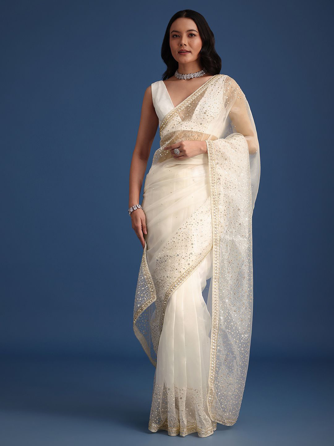 KALKI Fashion Tissue Saree With Sequin Embellishments