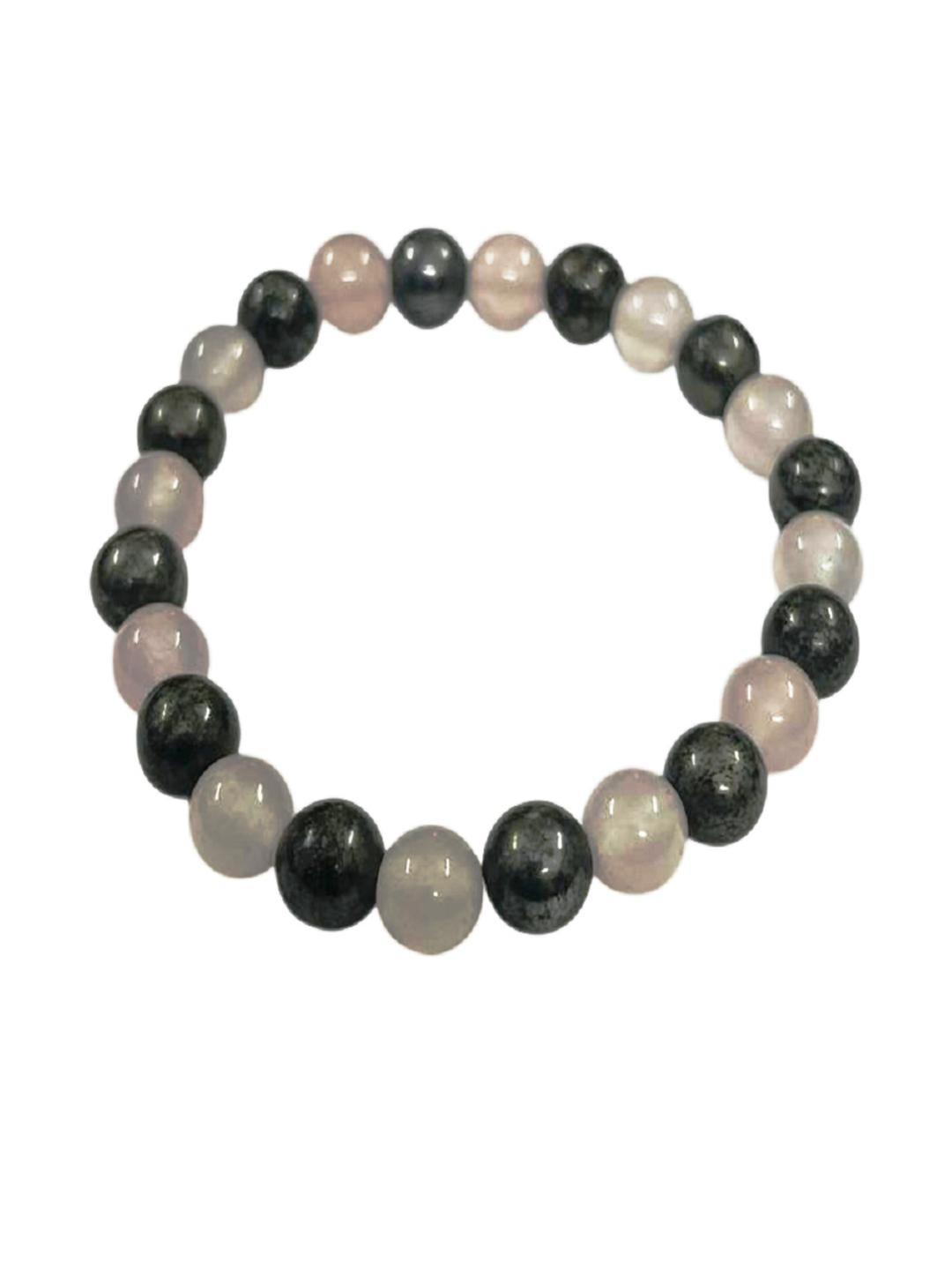 numeroastro Unisex Pyrite & Rose Quartz Stone Bracelet