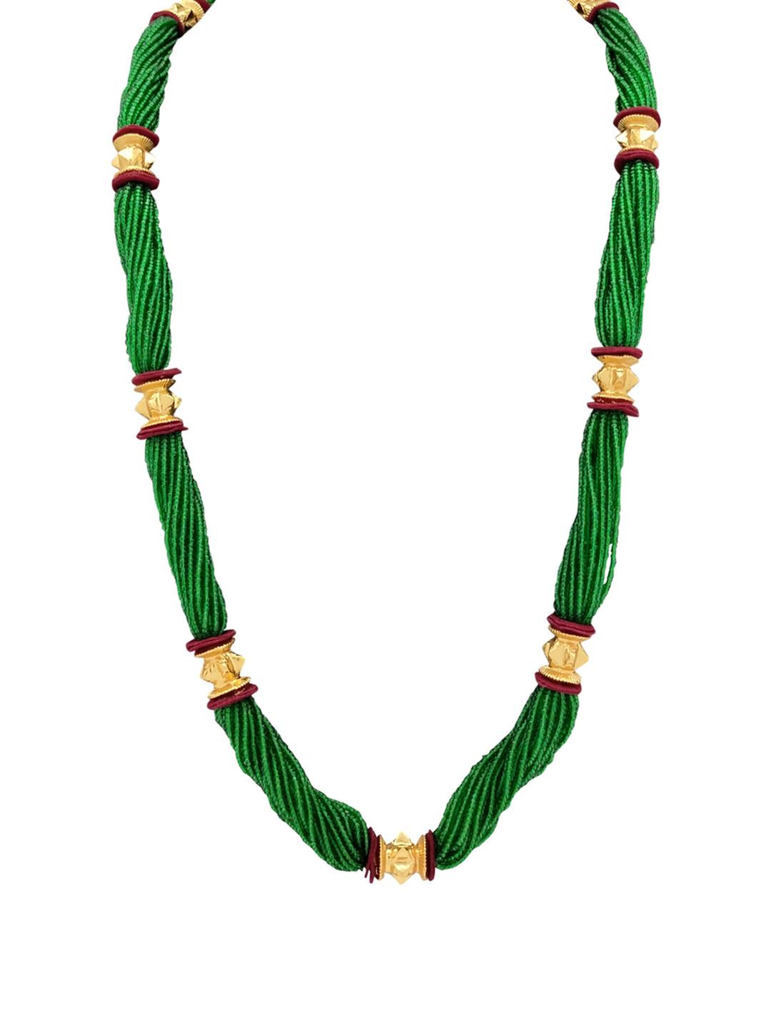 DHANUSH KOTI Women Green Gold-Plated Artificial Beads Alloy Necklace