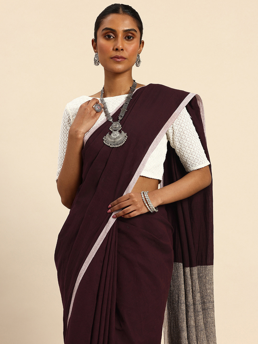 ArtEastri Kantha Work Pure Cotton Saree