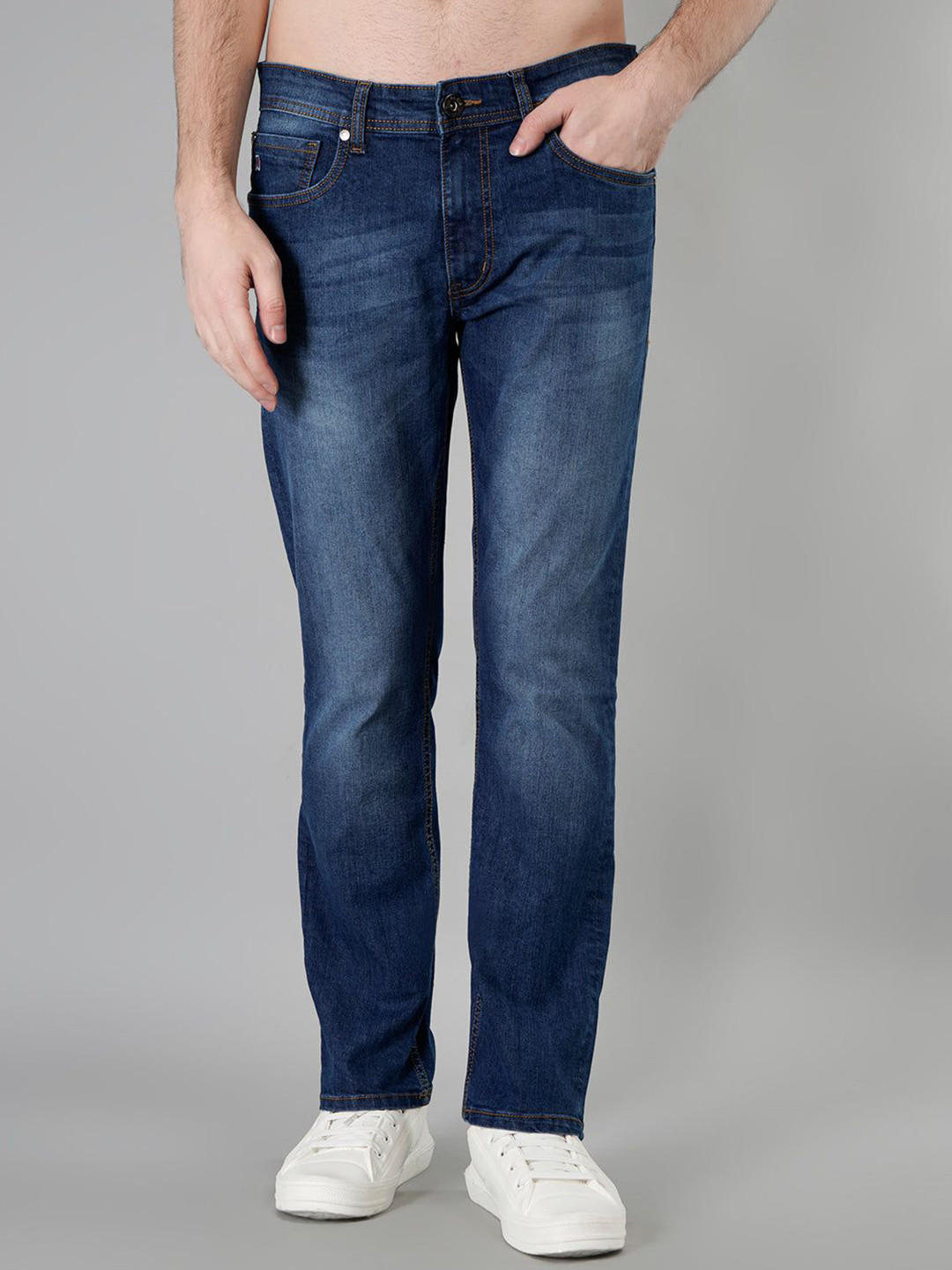 TIM PARIS Parker Men Original Slim Fit Mid-Rise Heavy Fade Stretchable Jeans