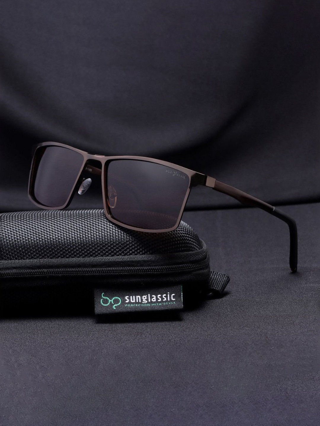 SUNGLASSIC RideX Edition Unisex UV400 Polarized Rectangle Sunglasses Ridex-Full-Brown