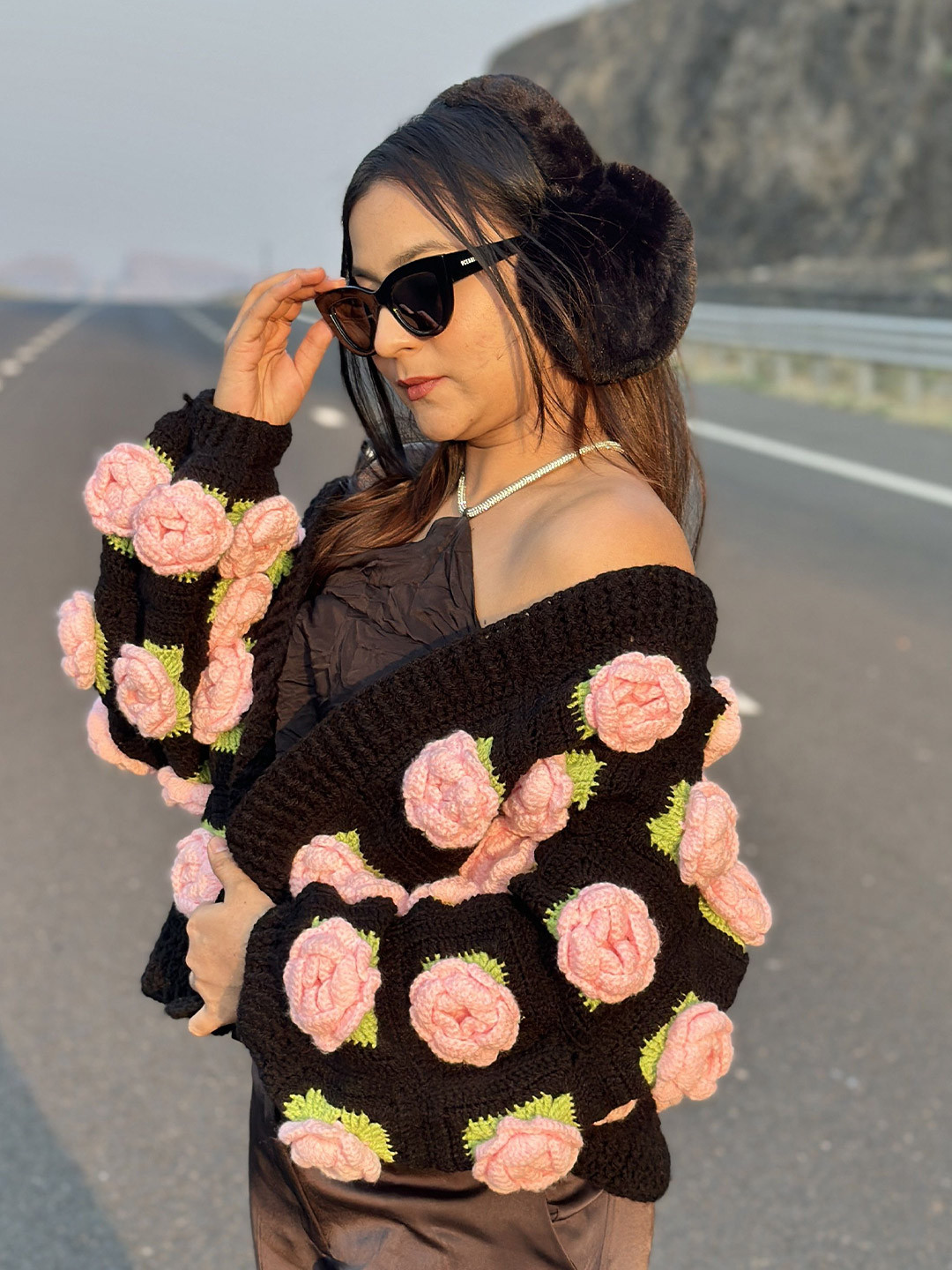 Sugercandy Rosalyn Women Floral Woollen Cardigan