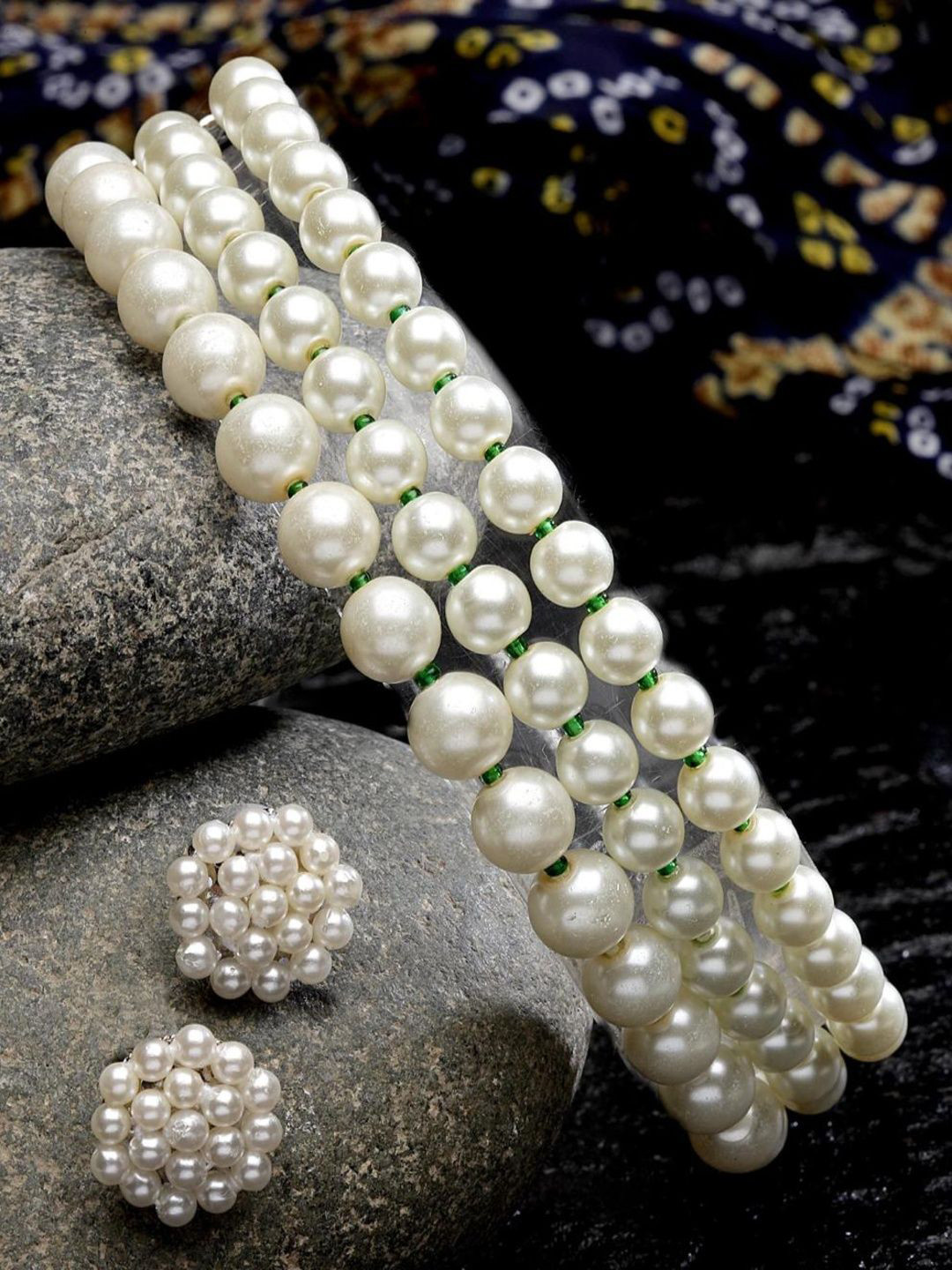 Oxicraft 3 layered Pearls Beaded Jewellery Set