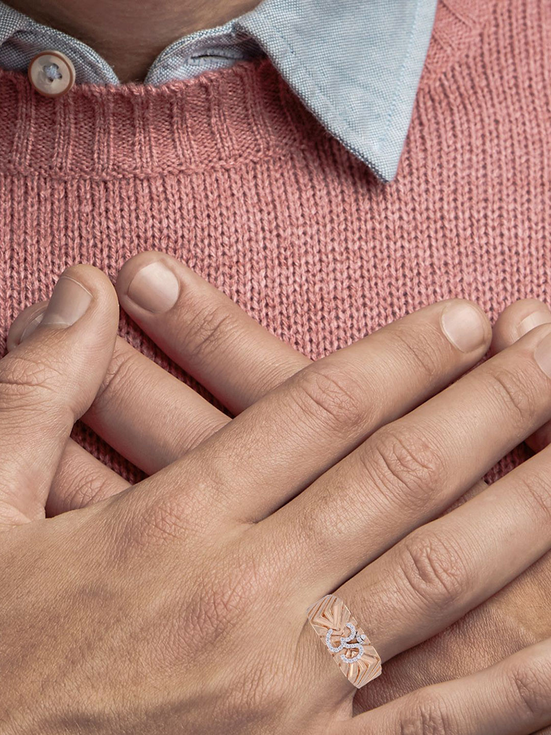 C KRISHNIAH CHETTY JEWELLERS PVT LTD Men 18KT Finger Ring Gold- 6.32 g