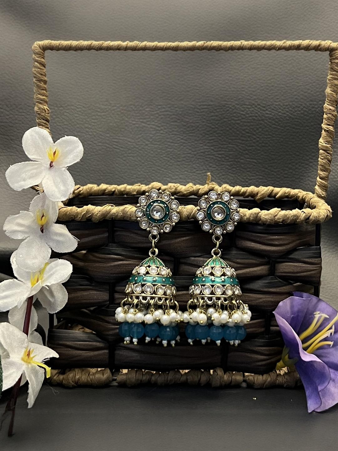 Fashion Theme Women Blue Earrings Jhumka