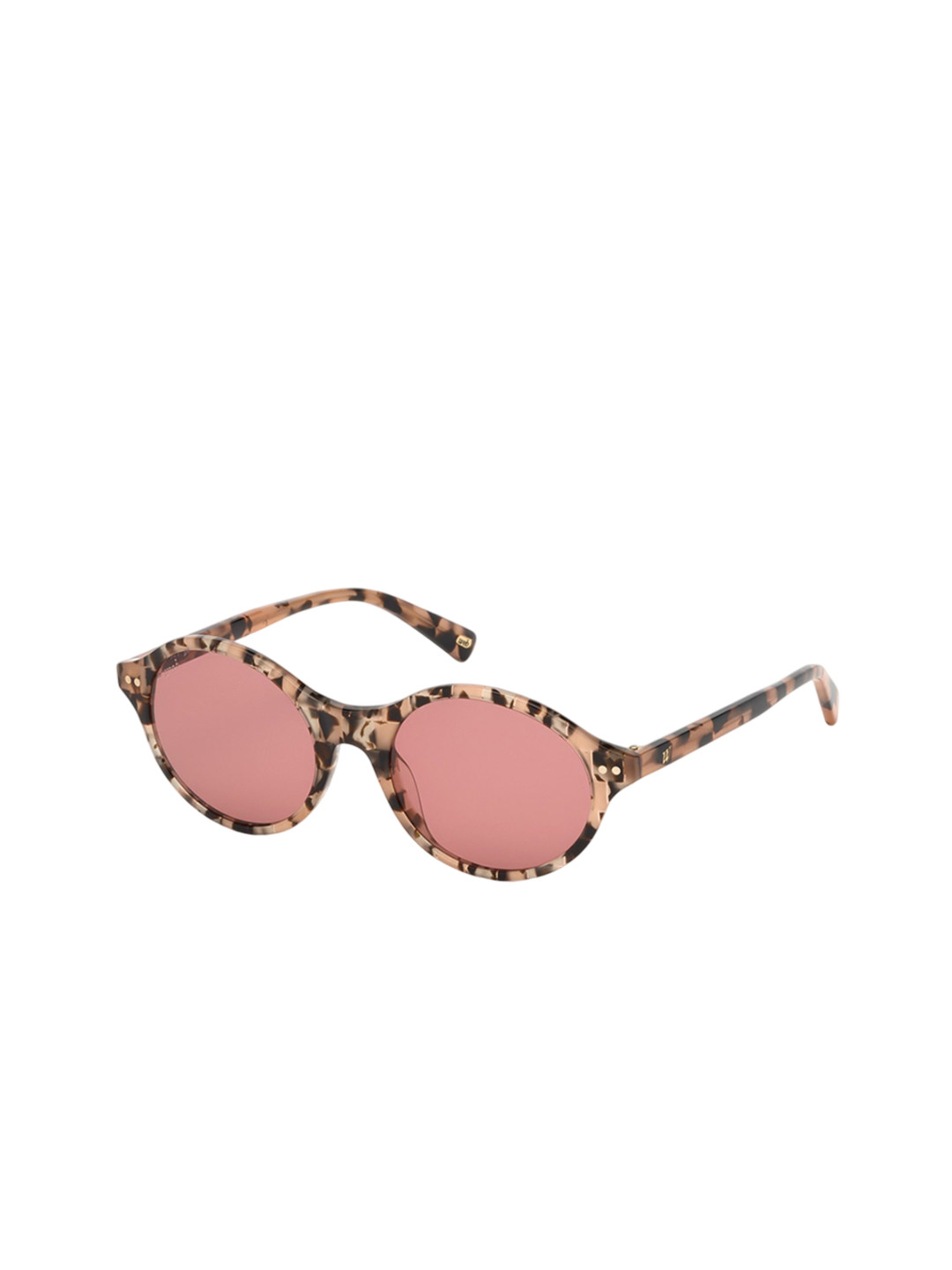 WEB EYEWEAR Women Pink Lens & Brown Round Sunglasses with UV Protected Lens WE0266 51 55S