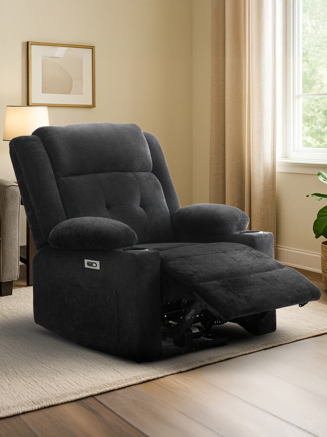 DROGO Luxora Black Zero Gravity Electric Motorised Single Seater Recliner