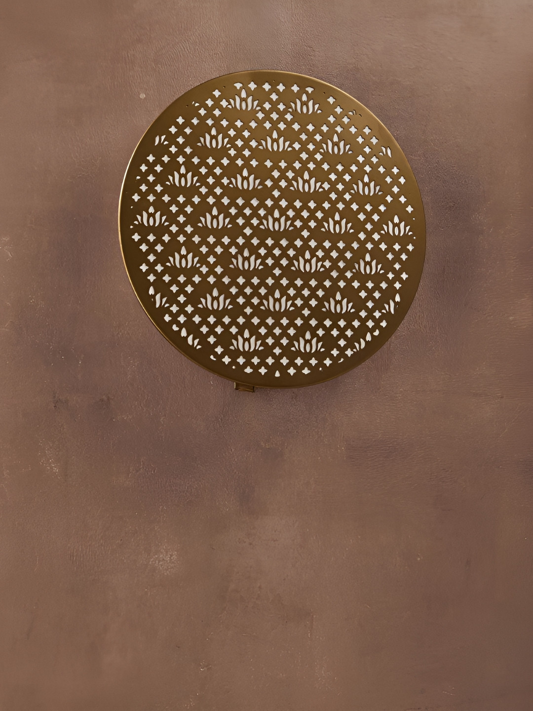 Fabindia Ruhani Bronze-Toned Textured Metal Spherical Shaped Wall Lamp