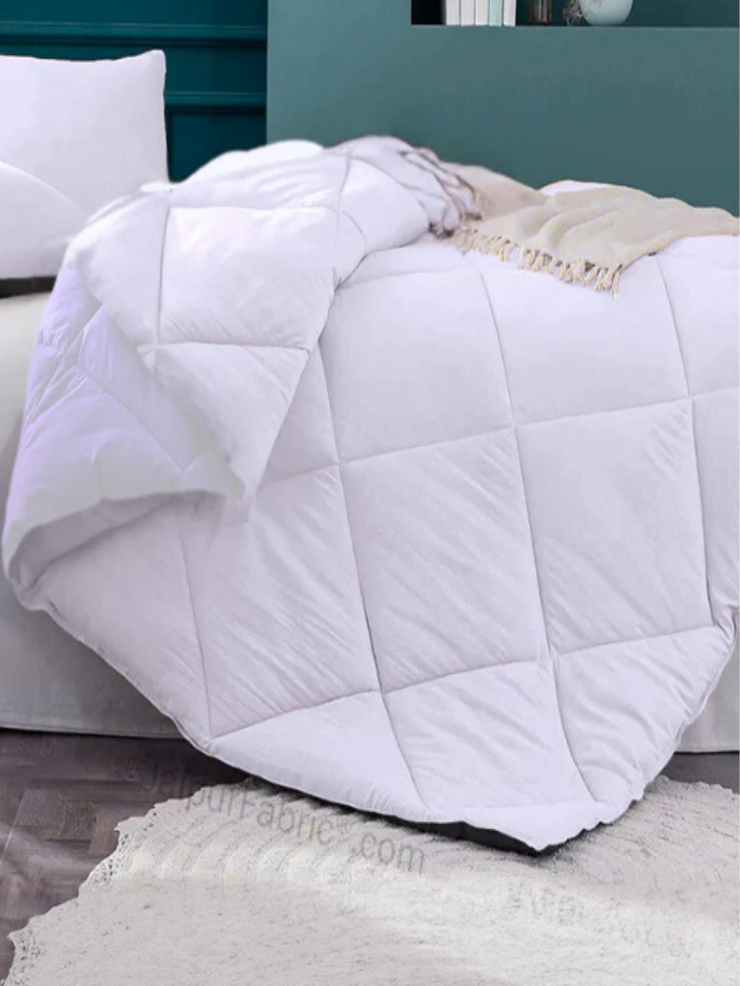Myntra Elegant Homes White Microfiber AC Room 210 GSM Double Bed Comforter