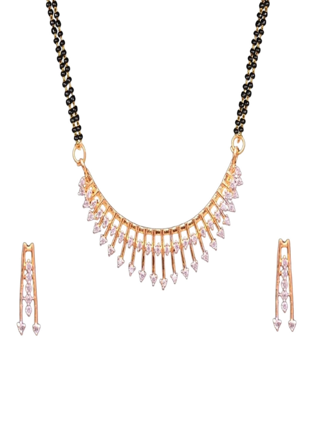 Nirali Creation Artificial Stones Studded Mangalsutra With Earrings